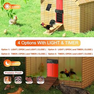<span class=keywords><strong>Porte</strong></span> automatique de <span class=keywords><strong>poulailler</strong></span> en aluminium à énergie <span class=keywords><strong>solaire</strong></span> avec télécommande et écran LCD programmable - Product Image 6