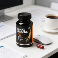 도매 하이 퀄리티 Panax 인삼 추출물 보충 60 카운트 Panax 인삼 캡슐 글루텐 무료 공장 공급