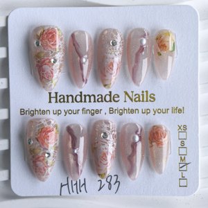 Lot de 10 <span class=keywords><strong>faux</strong></span> <span class=keywords><strong>ongles</strong></span> artificiels en acrylique réutilisables faits à la main pour la vente en gros - Product Image 3