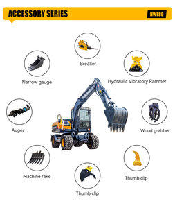 8 Ton Wheel Excavator with <b>Engine</b> Gear Hydraulic Digger for Trenching Digging Core Construction Component - Product Image 5