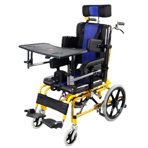 Folding Lightweight Hydraulic Manual Wheelchair For Children With Disabilities Yellow <b>Frame</b> Cerebral Palsy Chair - Product Image 2