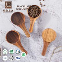 Lot de 4 cuillères à café en bois d'acacia de 40 ml, petites cuillères à café en bois, cuillères à café pour pots et récipients