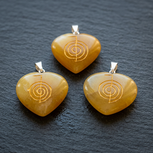 Colgante de Corazón de Citrino Creado en Laboratorio, Diseño en Espiral para Joyería, Gema de Cuarzo Amarillo Tallada en Forma de Corazón, Componente de Joyería - Product Image 2