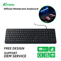 Clavier à membrane USB K6 Slim pleine taille, clavier de bureau filaire multifonctionnel pour Android IOS, ordinateur portable