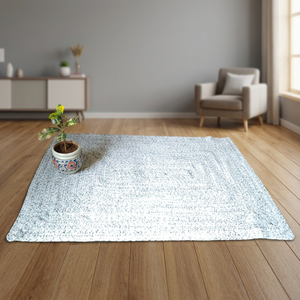 Alfombra de Lana Ecológica Hecha a Máquina y Tejida a Mano Estilo Kilim, Alfombra de Entrada, Pasillo y Escaleras de Pelo Alto Natural Tufted Duri - Product Image 4