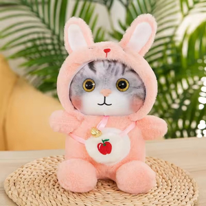 Kawaii grande occhio gatto peluche bambola con abito in cotone PP accompagnamento per la casa e regalo di compleanno per bambini - Product Image 6