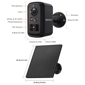 Sistema de Seguridad Inteligente para el Hogar SECTEC, <span class=keywords><strong>Mini</strong></span> Cámara de Vigilancia CCTV <span class=keywords><strong>con</strong></span> <span class=keywords><strong>Tarjeta</strong></span> <span class=keywords><strong>SIM</strong></span> 4G, Impermeable, <span class=keywords><strong>con</strong></span> Energía Solar, Visión Nocturna Inalámbrica, WIFI - Product Image 6