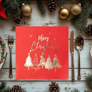 <span class=keywords><strong>Tovaglioli</strong></span> di <span class=keywords><strong>Carta</strong></span> Personalizzati per Feste con Stampa in Lamina, Design Stampato per Matrimoni, Natale e Cocktail - Product Image 1