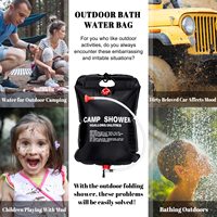 Sac de douche portable de camp de 20L/5 gallons solaires avec tuyau amovible et pommeau de douche commutable marche-arrêt pour le camping en plein air et les voyages