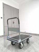 Carretilla de mano con plataforma antideslizante texturizada, ruedas inflables grandes de 8 pulgadas, carrito de carga plegable