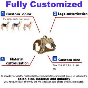 Harnais tactique Molle réglable et personnalisable pour chien, couleur kaki, <span class=keywords><strong>gilet</strong></span> durable avec poignée <span class=keywords><strong>de</strong></span> contrôle pour chiens <span class=keywords><strong>de</strong></span> taille moyenne à grande - Product Image 4