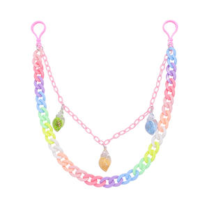 Cadena de cintura de doble capa color caramelo con colgante de caracol de plástico, cadena corporal informal a la moda - Product Image 5