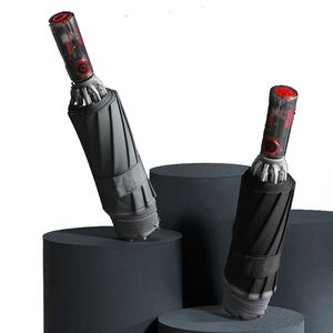 Poignée transparente mécanique haut de gamme entièrement <span class=keywords><strong>automatique</strong></span> ouverte <span class=keywords><strong>fermeture</strong></span> segmentaire <span class=keywords><strong>fermeture</strong></span> sûre bande réfléchissante parapluies de pluie inversés - Product Image 1