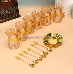 Tazas de café personalizadas, tazas de té de vidrio, diseño impreso abstracto capuchino Latte té tazas para beber café para caliente y frío - Product Image 4