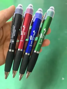 סיטונאי מתנת פרסום קידום מכירות רב פונקצית לוגו led אור עד עט עם stylus