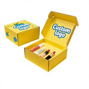 Emballage cosmétique jaune de luxe, design de couleur vive, boîte cadeau de maquillage, boîte d'emballage personnalisée avec logo, présentoir de produits de beauté - Product Image 1