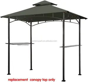 5FT X 8FT Dubbele Tiered Vervanging Luifel Grill Bbq Tuinhuisje Dak Tuinhuisje Vervanging Luifel (Grijs)