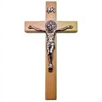 Crucifix croix en bois Jésus suspendu religieux inspirant INRI