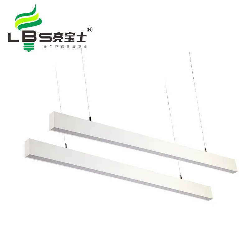 Commercial modern gym office aluminum tube designed simple led linear pendant light