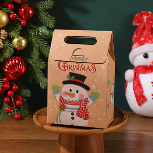 Noel Şeker Hediye Kutusu Yaratıcı Karikatür Noel Baba Kardan Adam Ren Geyiği Noel Ağacı Dikdörtgen Kraft Kağıt SYC Marka - Product Image 3