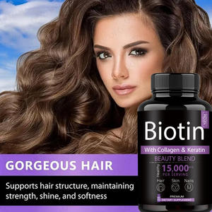Complément alimentaire Biotin Beauty Blend 15000mcg en capsules avec collagène, kératine, MSM pour soutenir la santé des cheveux, de la peau et des ongles, 60 unités - Product Image 5