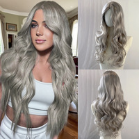 Perruque complète Meilasi pour le commerce extérieur, cheveux longs bouclés, pour femme, style européen et américain, sexy, ondulée, en fibre haute température, naturelle