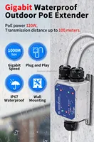 800 metros de larga distancia 10/100Mbps 5 puertos Poe para exteriores 1in 4 Out IEEE802.3af/AT/BT 90W extensor PoE impermeable