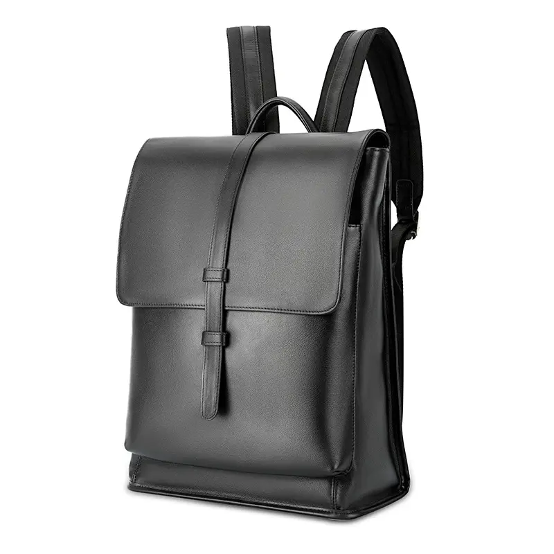 Genuine Leather Men's Backpack Fashion Schoolbag Travel Commuting Business 13 Inch Laptop Backpack