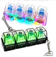 Crystal Keycap Key Bag Pendant Luminous Transparent Shaft Decompression Toy Mechanical Keyboard Keycap Press Keychain