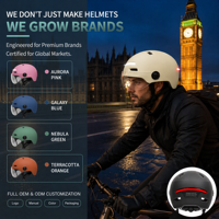 Casque de vélo électrique de haute qualité avec éclairage avant et arrière, couleur personnalisée, certifié CE CPSC, pour cyclistes urbains, avec clignotants, pour adultes, vélo et trottinette électrique