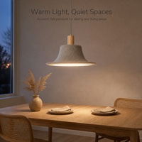 Lampes suspendues en feutre qui absorbent l'écho de la pièce et atténuent le bruit, pour une ambiance plus calme et plus silencieuse dans les salles à manger, les bureaux et les halls.