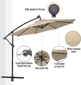 High Quality Waterproof Outdoor Patio Umbrella Big Size Garden Aluminum Double Canopy Cantilever Umbrella Sunshade