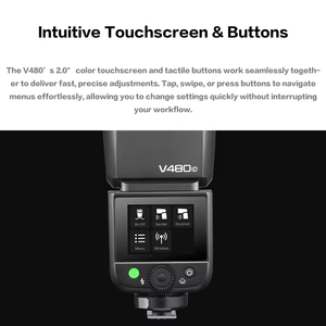 V480 C TTL กล้องแฟลช650เวลา hss 2.0หน้าจอสัมผัสอัจฉริยะ2.4G ระบบไร้สาย GODOX V480 C TTL Flash GODOX V480 C TTL - Product Image 2