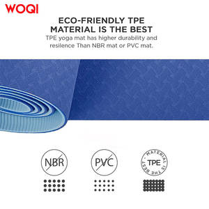 Tapis de yoga Woqi 3 mm d'épaisseur, EVA antidérapant, pliable, rectangulaire, bleu marine, pour fitness et massage - Product Image 4