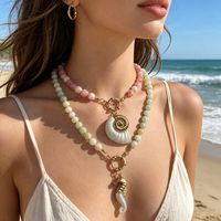 Colliers de mode C&J Summer Dopamines faits à la main avec perles, breloques florales, coquillages, conques, cœurs et ananas, bijoux fins pour femmes