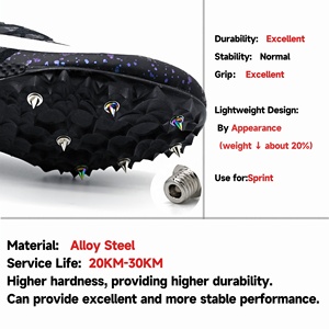 ไม่มีโลโก้48ชิ้น6.4มม. 1/4 "แทร็กและฟิลด์พีระมิดน้ำหนัก1.1กรัมกลวงออกเปลี่ยนรองเท้าโลหะผสมเหล็กความแข็งสูง - Product Image 4