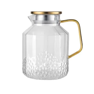 Wholesale customized borosilicate glass kettle stainless steel lid hot sale Hervidor de agua