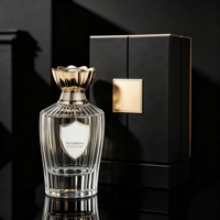 Flacon de parfum en verre rond cylindrique de luxe avec bouchon doré 30ml 50ml 100ml avec emballage de parfum luxueux personnalisé