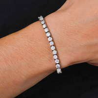 Bracelet Tennis en Acier Inoxydable 316L Plaqué Or Éclat Éternel avec Diamants Moissanite VVS, Étanche, Vente en Gros, Bijoux Quotidiens