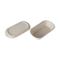 Boîte à lunch jetable de qualité commerciale 850 ml certifiée BRC LFGB avec couvercle, résistante à l'eau et à la chaleur, en bagasse compostable
