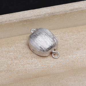 Collier d'accessoires en perles de 12 mm avec boucle carrée, argent 925, finitions et composants de bijoux carrés brossés - 5744 - Product Image 5