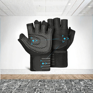 Gants d'entraînement respirants en silicone pour hommes avec support de poignet Haltérophilie Gym Exercice Fitness Utilisation - Product Image 4