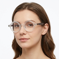 Lunettes Rétro Rondes en PC pour la Lecture Quotidienne, Branches Effet Écaille de Tortue, Monture Circulaire Vintage, Verres Anti-Lumière Bleue Tendance, Verre Transparent