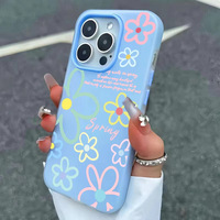En stock – Coque de téléphone portable en PP style 2-en-1 avec impression florale printanière pour iPhone 7, X, XR, XS, 11, 12, 13, 14, 15, 16, 17, 18 Pro Max