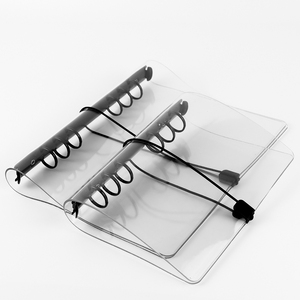 A5A6 Super Thick 1.8mm Clear PVC Loose Leaf Binder Cover 6 Black <strong>Ring</strong> Notebook Shell Elastic Bandage Journal Refillable <strong>Folder</strong> - Product Image 1