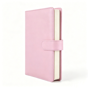 Diario de Tapa Dura Rosa con Páginas de Papel, Multifuncional, Tamaño A5, Encuadernación Cosida y Cierre Elástico - Product Image 1