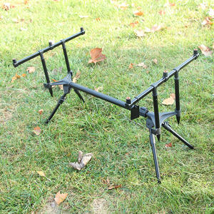 Selco Al tube noir 2 sections structure 3 tête <span class=keywords><strong>carpe</strong></span> canne à pêche Pod pour cannes à pêche banque bâtons porte-canne - Product Image 1