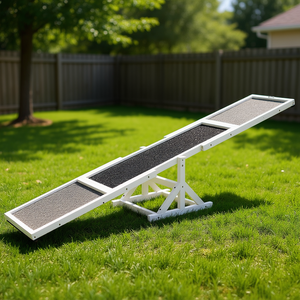 Balancín de Madera Resistente a la Intemperie para Perros, 83 x 16 x 14 Pulgadas, Herramienta de Entrenamiento, Color Blanco - Product Image 2