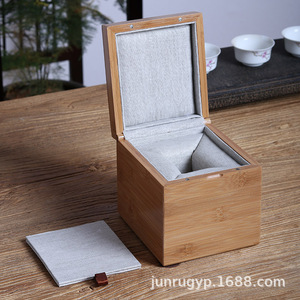 <b>Bamboo</b> Wooden Box 13x11.5x12cm Square Flip Top Jewelry Storage Gift Packaging <b>Container</b> - Product Image 3