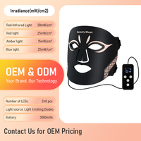 Masque facial LED en silicone souple, luminothérapie, 4 couleurs, masque facial PDT portable pour une réparation profonde de la peau, salon de beauté à domicile